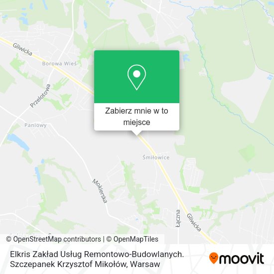 Mapa Elkris Zakład Usług Remontowo-Budowlanych. Szczepanek Krzysztof Mikołów