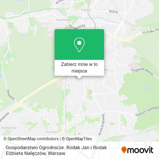 Mapa Gospodarstwo Ogrodnicze. Rodak Jan i Rodak Elżbieta Nałęczów