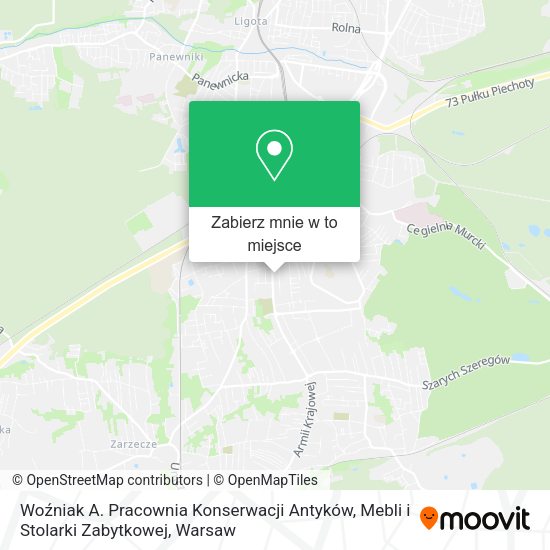 Mapa Woźniak A. Pracownia Konserwacji Antyków, Mebli i Stolarki Zabytkowej