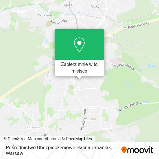 Mapa Pośrednictwo Ubezpieczeniowe Halina Urbaniak