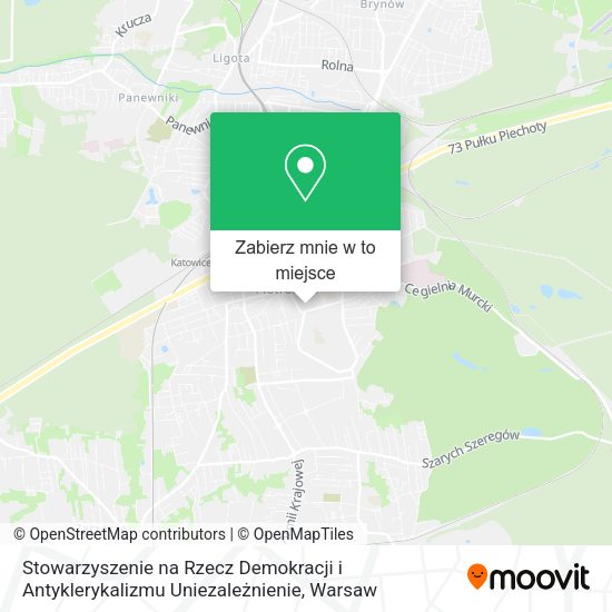 Mapa Stowarzyszenie na Rzecz Demokracji i Antyklerykalizmu Uniezależnienie