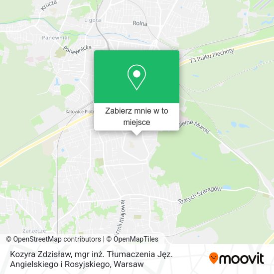 Mapa Kozyra Zdzisław, mgr inż. Tłumaczenia Jęz. Angielskiego i Rosyjskiego