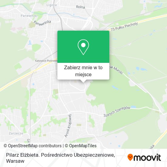 Mapa Pilarz Elżbieta. Pośrednictwo Ubezpieczeniowe