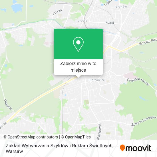 Mapa Zakład Wytwarzania Szyldów i Reklam Świetlnych