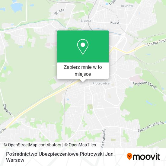 Mapa Pośrednictwo Ubezpieczeniowe Piotrowski Jan