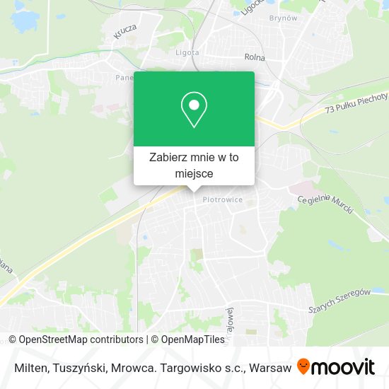 Mapa Milten, Tuszyński, Mrowca. Targowisko s.c.