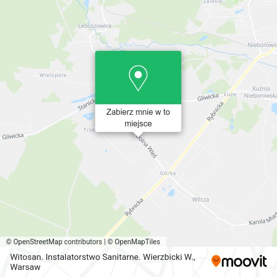 Mapa Witosan. Instalatorstwo Sanitarne. Wierzbicki W.