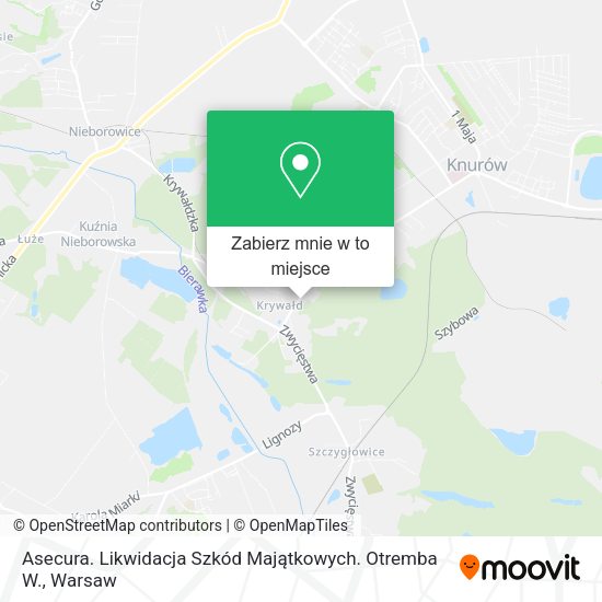 Mapa Asecura. Likwidacja Szkód Majątkowych. Otremba W.