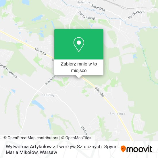 Mapa Wytwórnia Artykułów z Tworzyw Sztucznych. Spyra Maria Mikołów