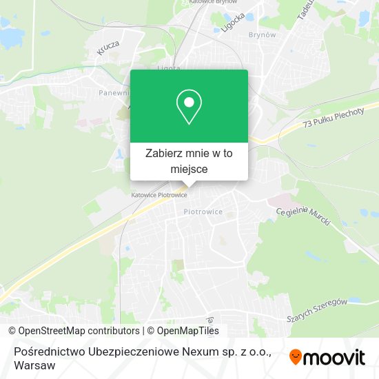 Mapa Pośrednictwo Ubezpieczeniowe Nexum sp. z o.o.