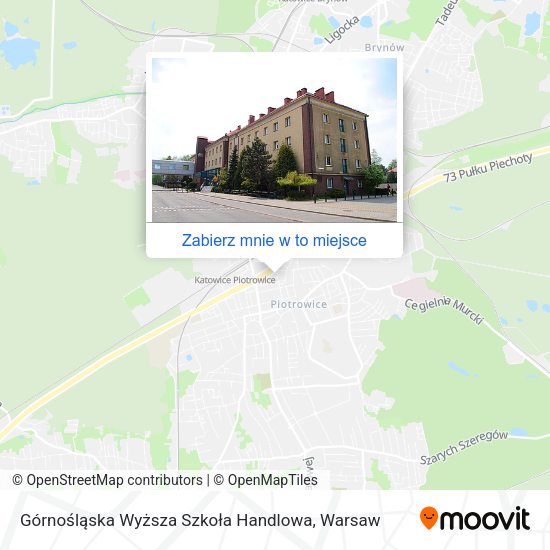 Mapa Górnośląska Wyższa Szkoła Handlowa