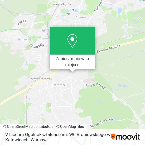 Mapa V Liceum Ogólnokształcące im. Wł. Broniewskiego w Katowicach