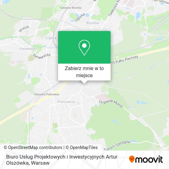 Mapa Biuro Usług Projektowych i Inwestycyjnych Artur Olszówka