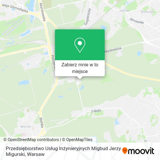 Mapa Przedsiębiorstwo Usług Inżynieryjnych Migbud Jerzy Migurski