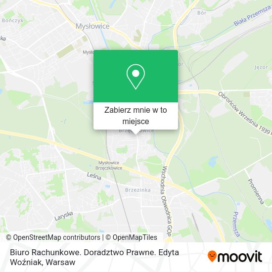 Mapa Biuro Rachunkowe. Doradztwo Prawne. Edyta Woźniak