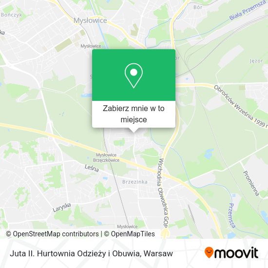 Mapa Juta II. Hurtownia Odzieży i Obuwia