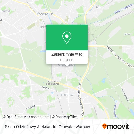 Mapa Sklep Odzieżowy Aleksandra Głowala