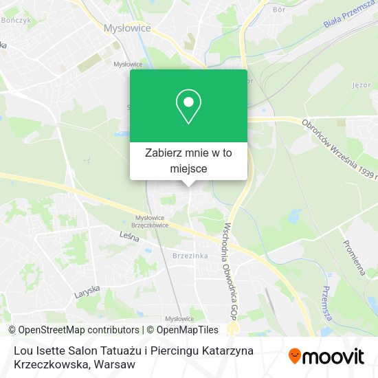 Mapa Lou Isette Salon Tatuażu i Piercingu Katarzyna Krzeczkowska