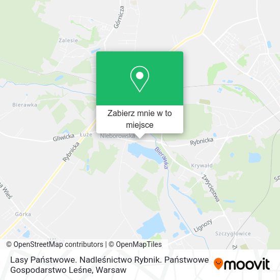 Mapa Lasy Państwowe. Nadleśnictwo Rybnik. Państwowe Gospodarstwo Leśne