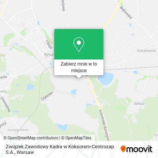 Mapa Związek Zawodowy Kadra w Koksorem-Centrozap S.A.