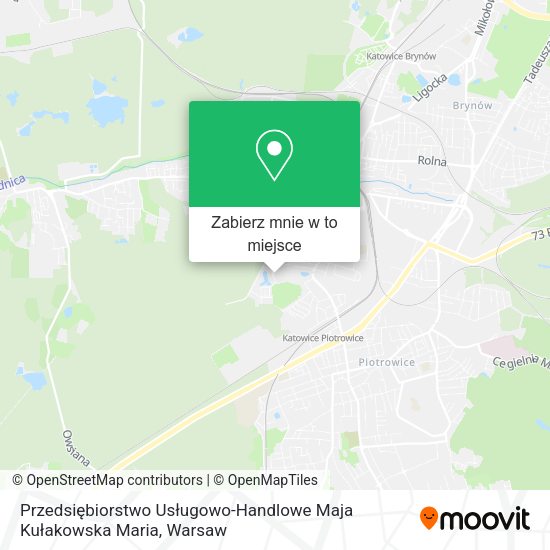 Mapa Przedsiębiorstwo Usługowo-Handlowe Maja Kułakowska Maria