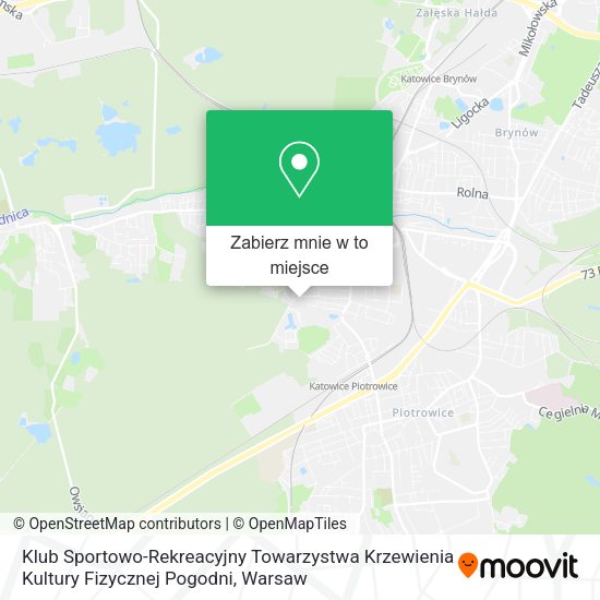 Mapa Klub Sportowo-Rekreacyjny Towarzystwa Krzewienia Kultury Fizycznej Pogodni