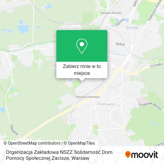 Mapa Organizacja Zakładowa NSZZ Solidarność Dom Pomocy Społecznej Zacisze