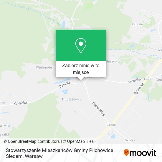 Mapa Stowarzyszenie Mieszkańców Gminy Pilchowice Siedem