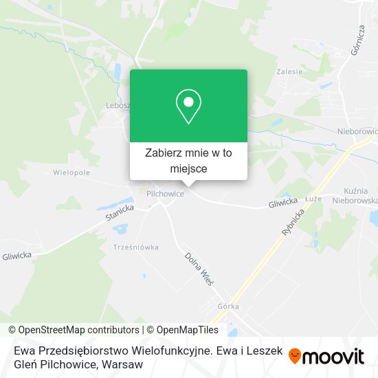 Mapa Ewa Przedsiębiorstwo Wielofunkcyjne. Ewa i Leszek Gleń Pilchowice