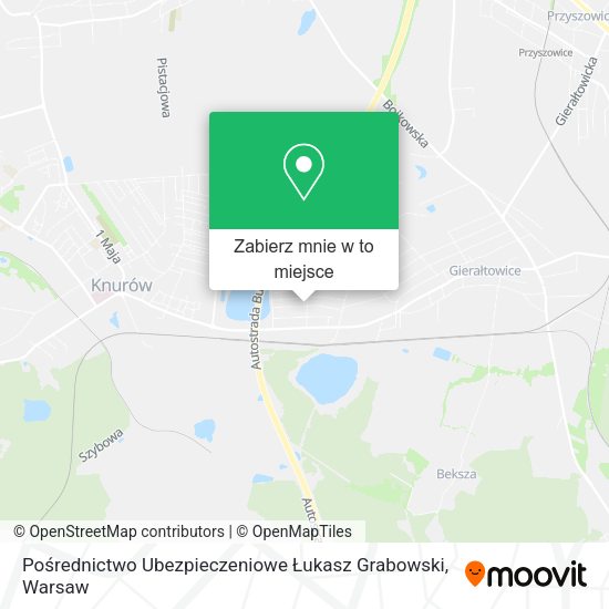 Mapa Pośrednictwo Ubezpieczeniowe Łukasz Grabowski