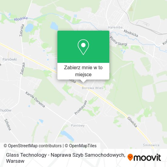 Mapa Glass Technology - Naprawa Szyb Samochodowych