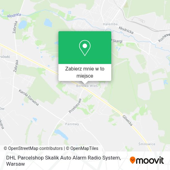 Mapa DHL Parcelshop Skalik Auto Alarm Radio System