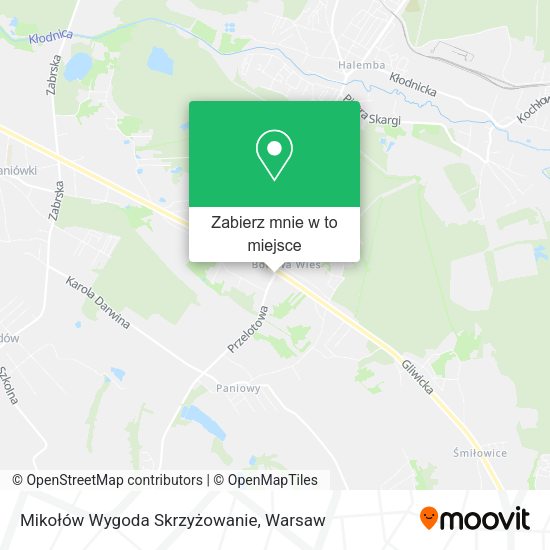 Mapa Mikołów Wygoda Skrzyżowanie