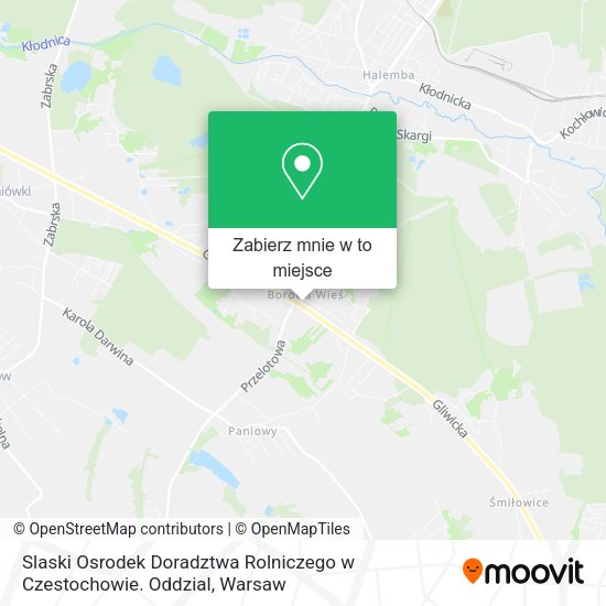 Mapa Slaski Osrodek Doradztwa Rolniczego w Czestochowie. Oddzial