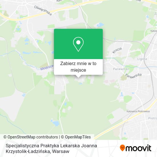 Mapa Specjalistyczna Praktyka Lekarska Joanna Krzystolik-Ładzińska