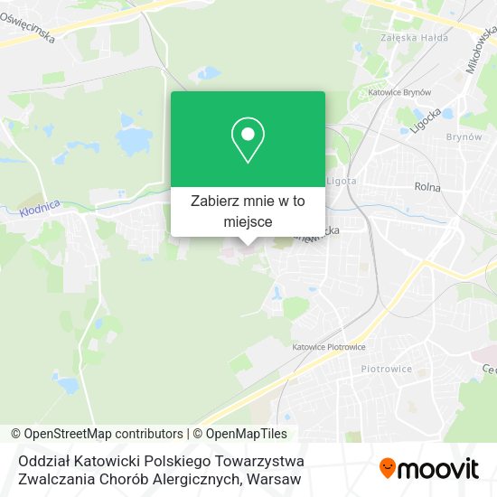 Mapa Oddział Katowicki Polskiego Towarzystwa Zwalczania Chorób Alergicznych