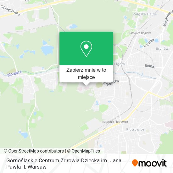 Mapa Górnośląskie Centrum Zdrowia Dziecka im. Jana Pawła II