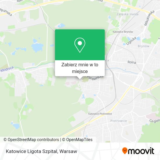 Mapa Katowice Ligota Szpital