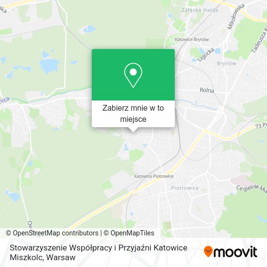 Mapa Stowarzyszenie Współpracy i Przyjaźni Katowice Miszkolc