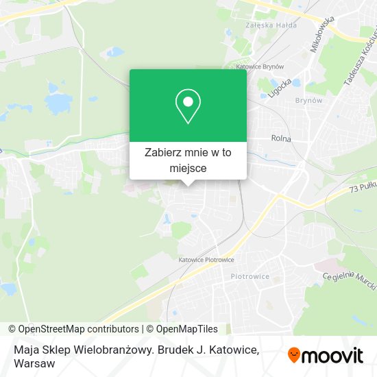 Mapa Maja Sklep Wielobranżowy. Brudek J. Katowice