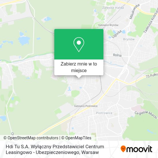 Mapa Hdi Tu S.A. Wyłączny Przedstawiciel Centrum Leasingowo - Ubezpieczeniowego