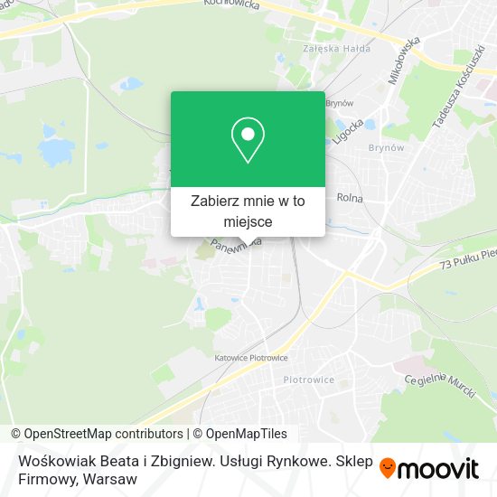 Mapa Wośkowiak Beata i Zbigniew. Usługi Rynkowe. Sklep Firmowy