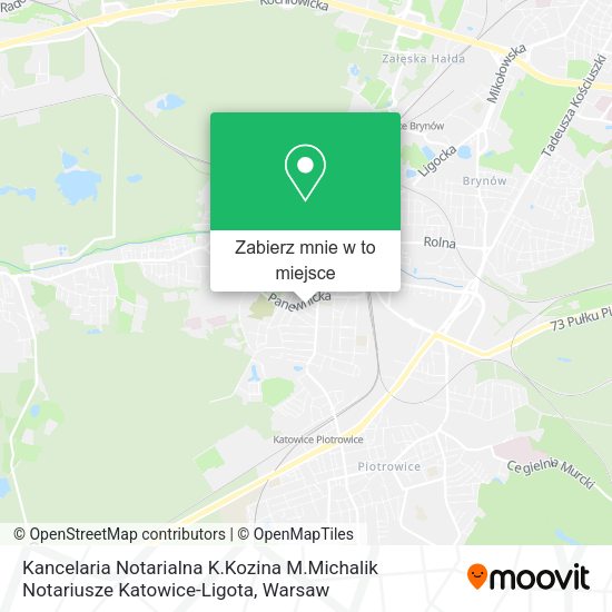 Mapa Kancelaria Notarialna K.Kozina M.Michalik Notariusze Katowice-Ligota