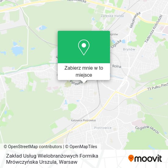 Mapa Zakład Usług Wielobranżowych Formika Mrówczyńska Urszula