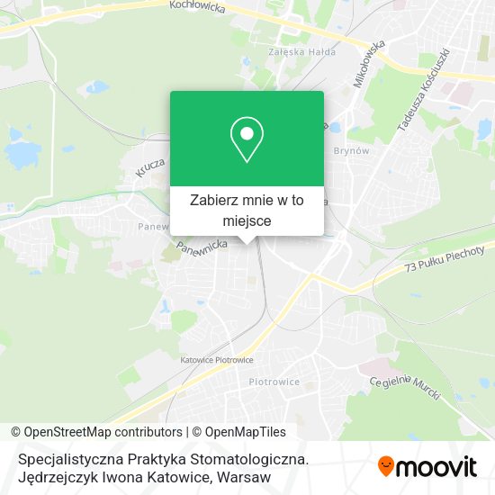 Mapa Specjalistyczna Praktyka Stomatologiczna. Jędrzejczyk Iwona Katowice