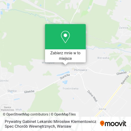 Mapa Prywatny Gabinet Lekarski Mirosław Klementowicz Spec Chorób Wewnętrznych