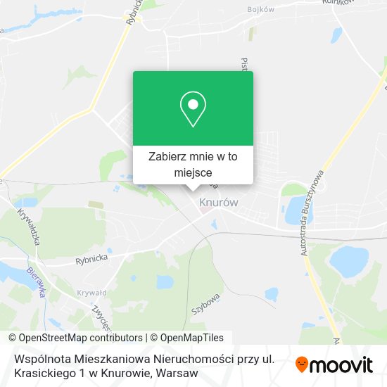 Mapa Wspólnota Mieszkaniowa Nieruchomości przy ul. Krasickiego 1 w Knurowie