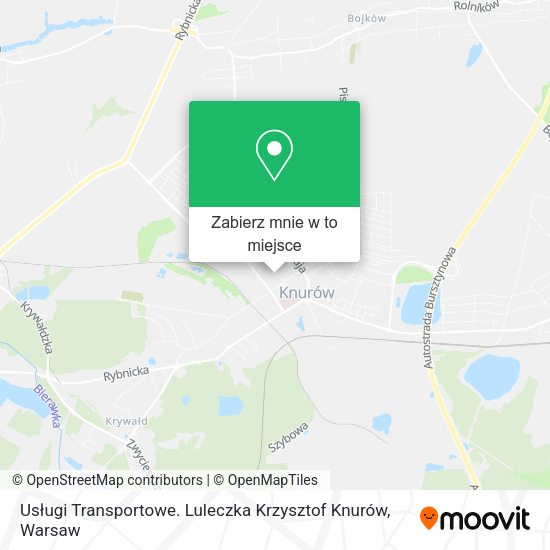 Mapa Usługi Transportowe. Luleczka Krzysztof Knurów