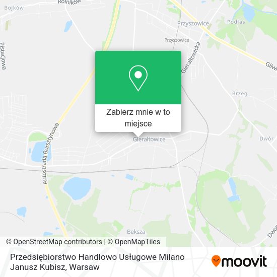 Mapa Przedsiębiorstwo Handlowo Usługowe Milano Janusz Kubisz