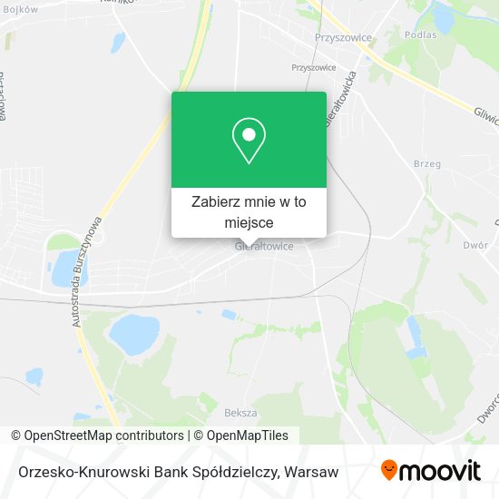 Mapa Orzesko-Knurowski Bank Spółdzielczy